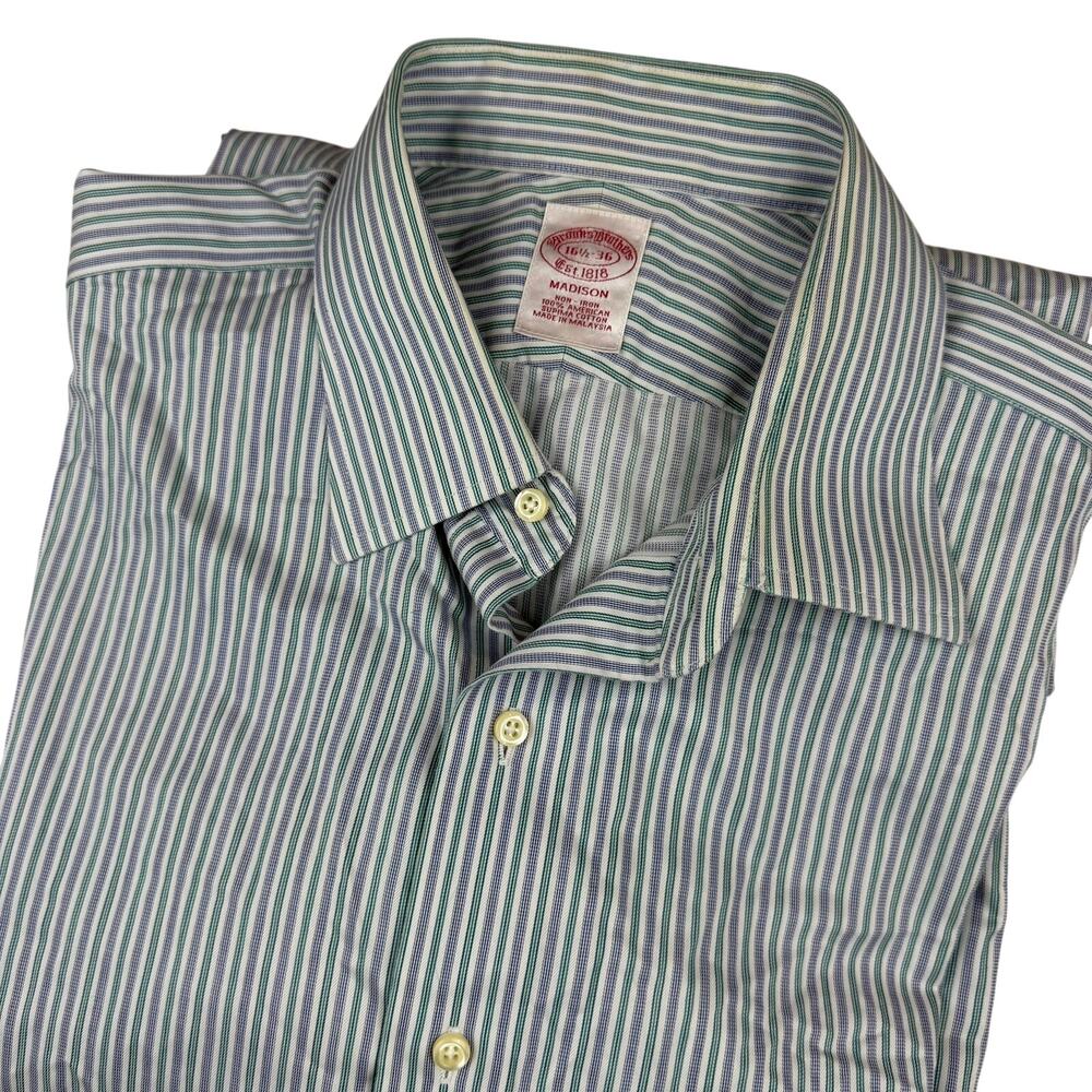 Brooks Brothers Madison Supima Striped Dress Shirt 16.5 36